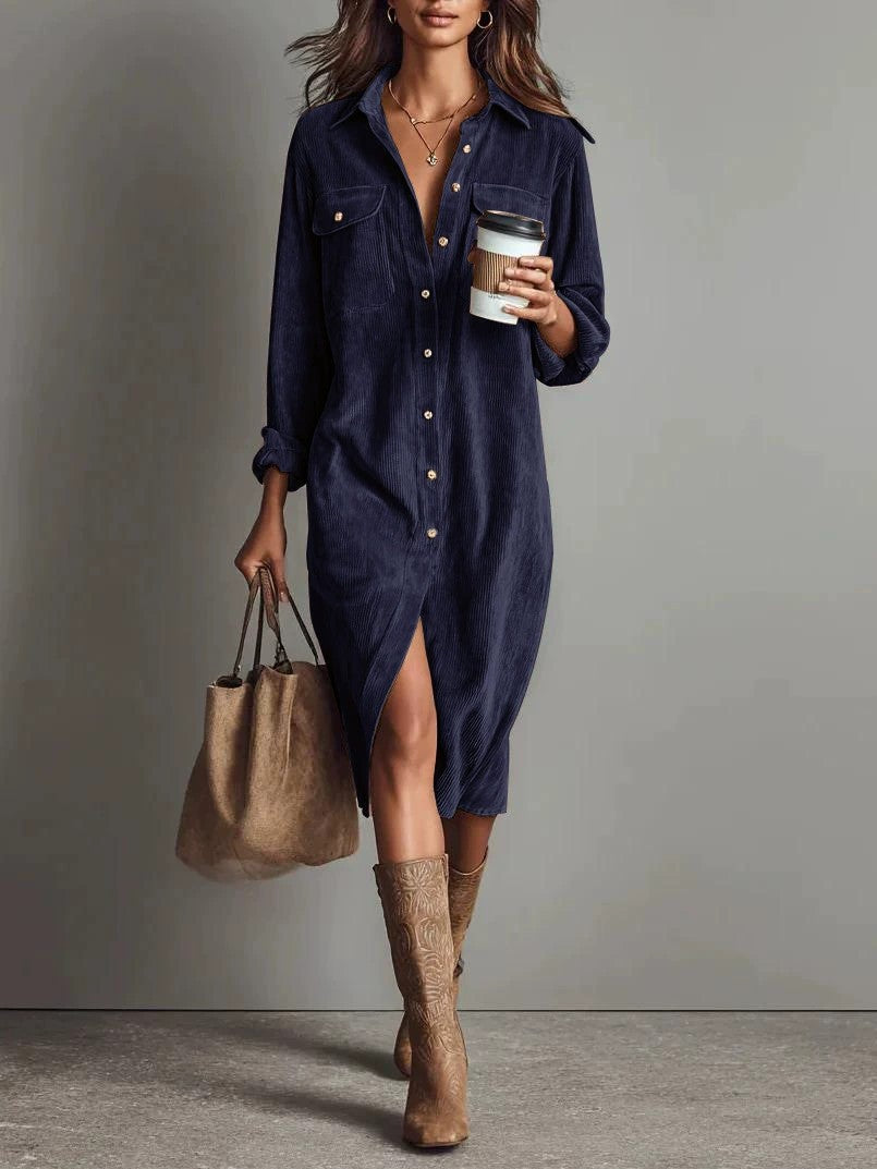 The Chic Edit – Women’s Button-Down Collar Casual Dress