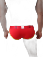 Zipper Belt Printed Cotton Pouch Briefs