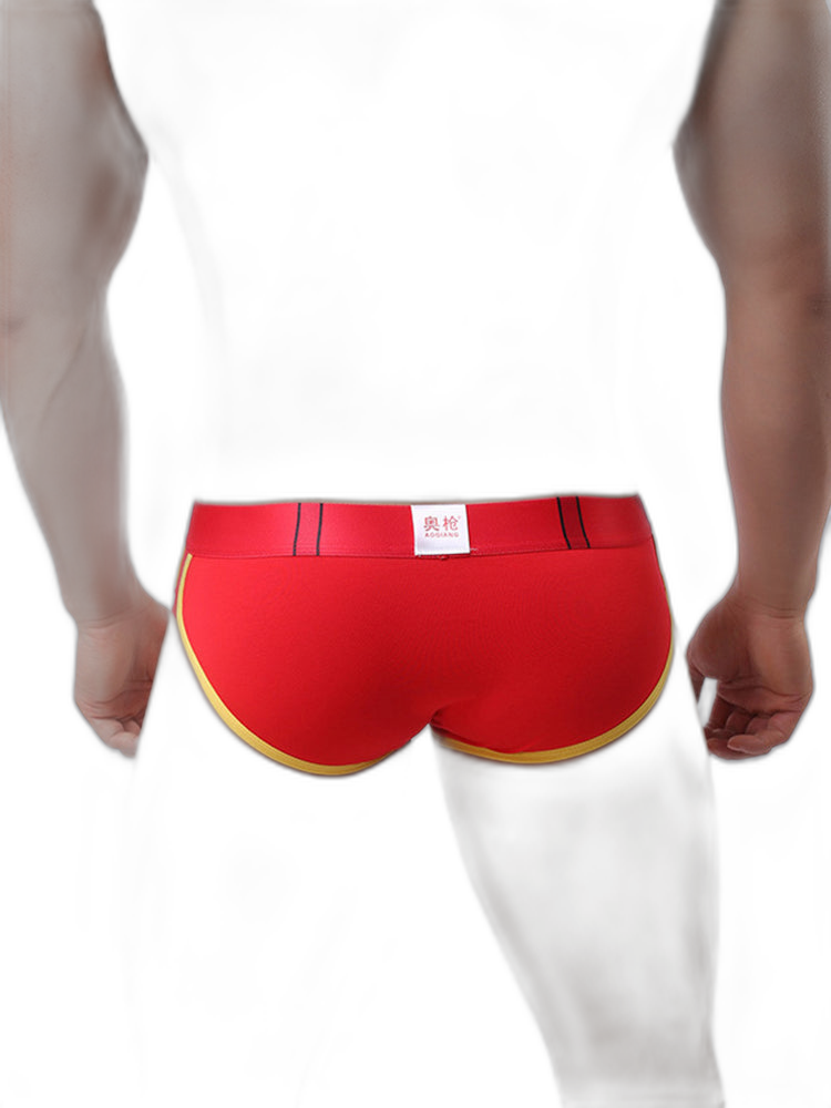 Zipper Belt Printed Cotton Pouch Briefs
