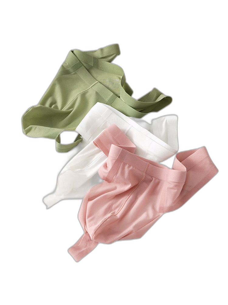 3 Pack Men's Solid Color Seamless Comfort Quick-Dry Breathable Thongs