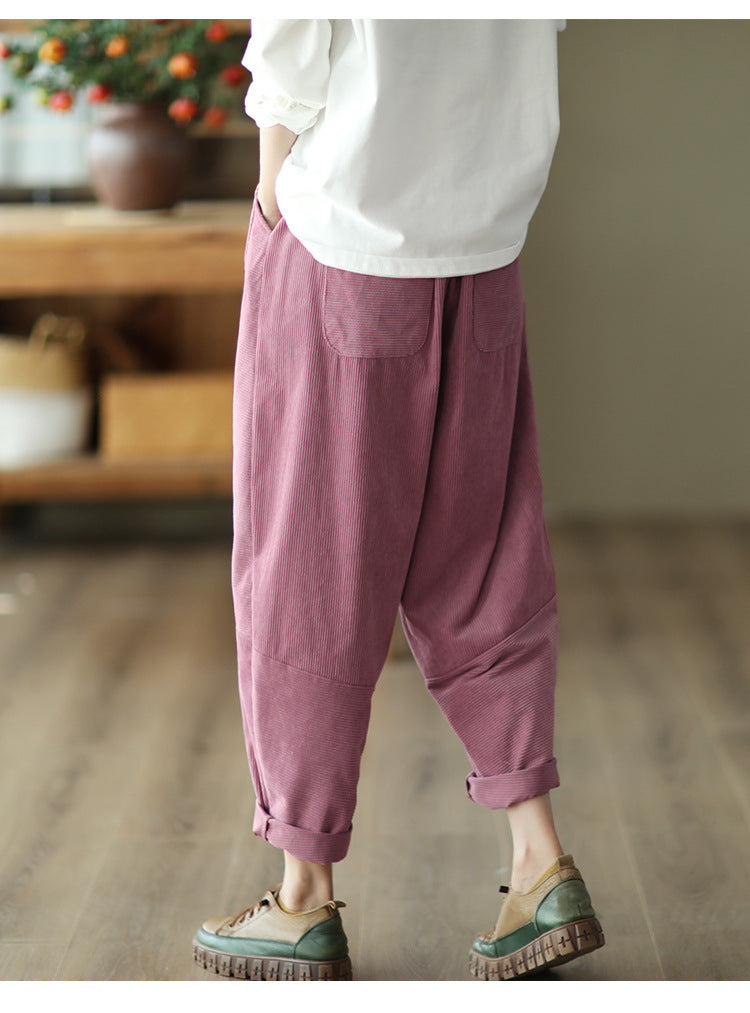 Retro Corduroy Harlan Pants Female