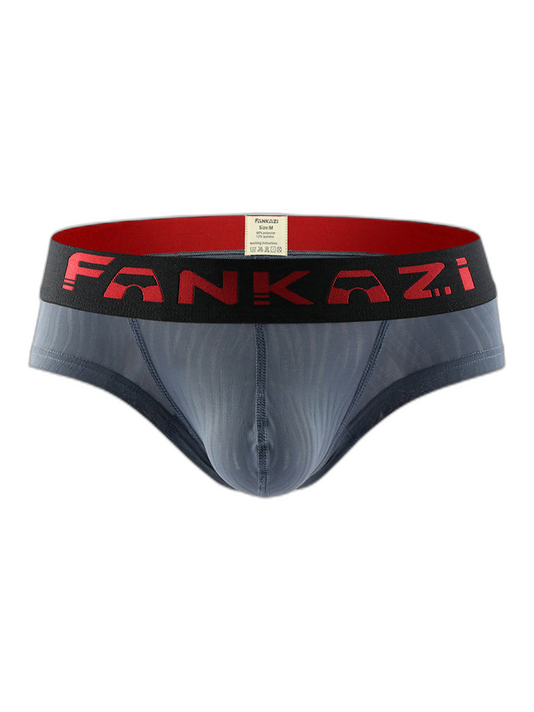 3 Pack Men's Striped U-Pouch Breathable Casual Briefs