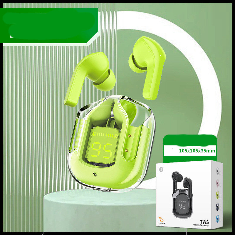 Premium Mini Transparent Wireless Earbuds - Bluetooth 5.3 ENC Noise Cancelling Headphones with Digital Display