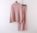 Women's Clothing Casual Sweater Wide Leg Pants Two-piece Set