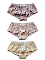 Mens Plaid Front Pouch Boxer Shorts
