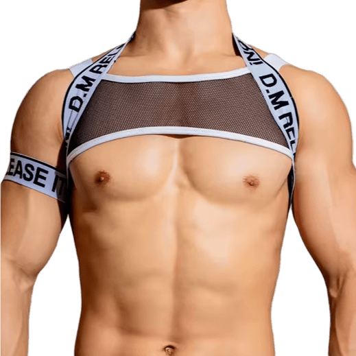 Dog & Master Harness And Cuff Set White