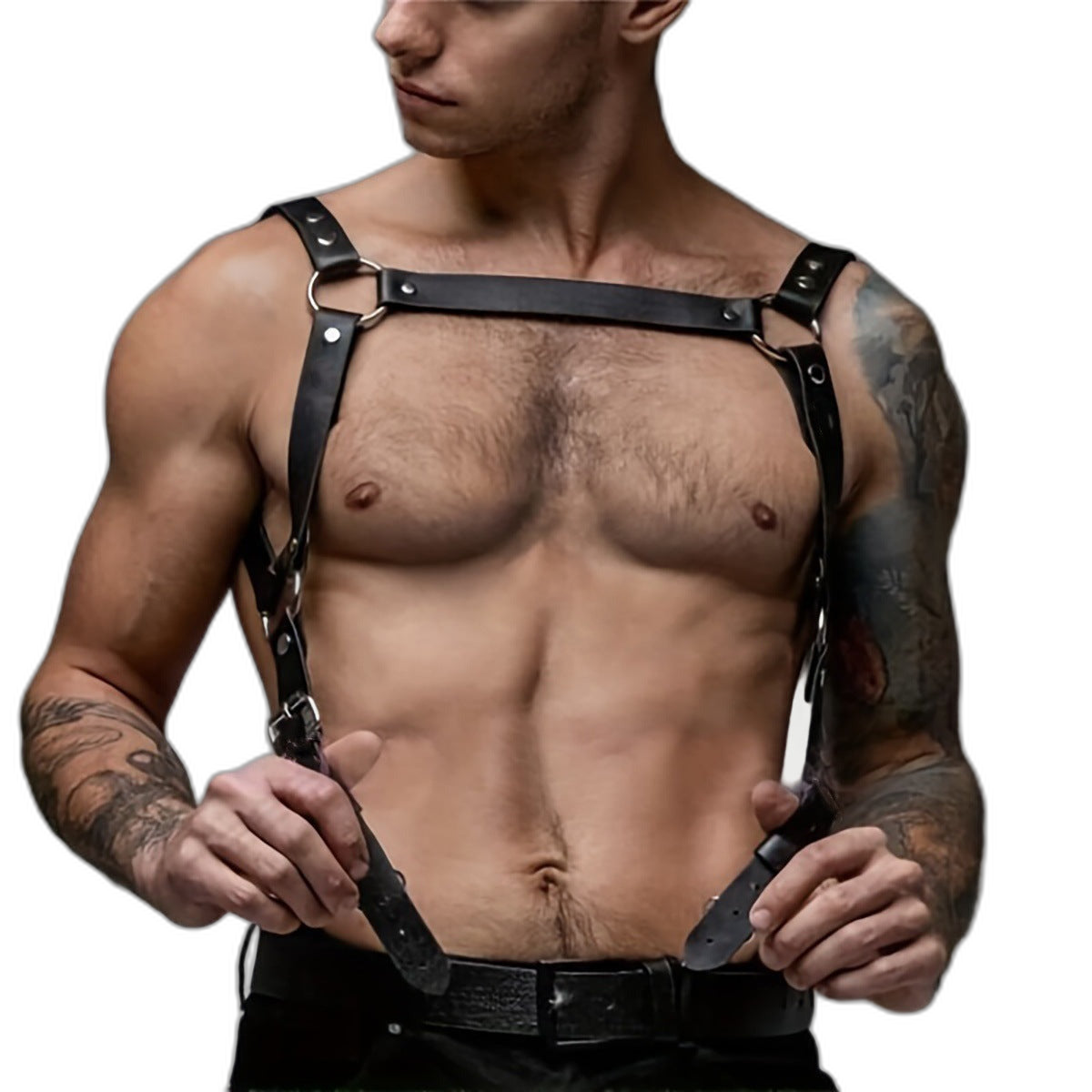 Adjustable Dominion Leather H-Harness Suspender