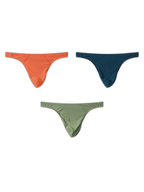 3 Pack Men's Low-Rise Performance Thong - Breathable Mesh & Smooth Fabric