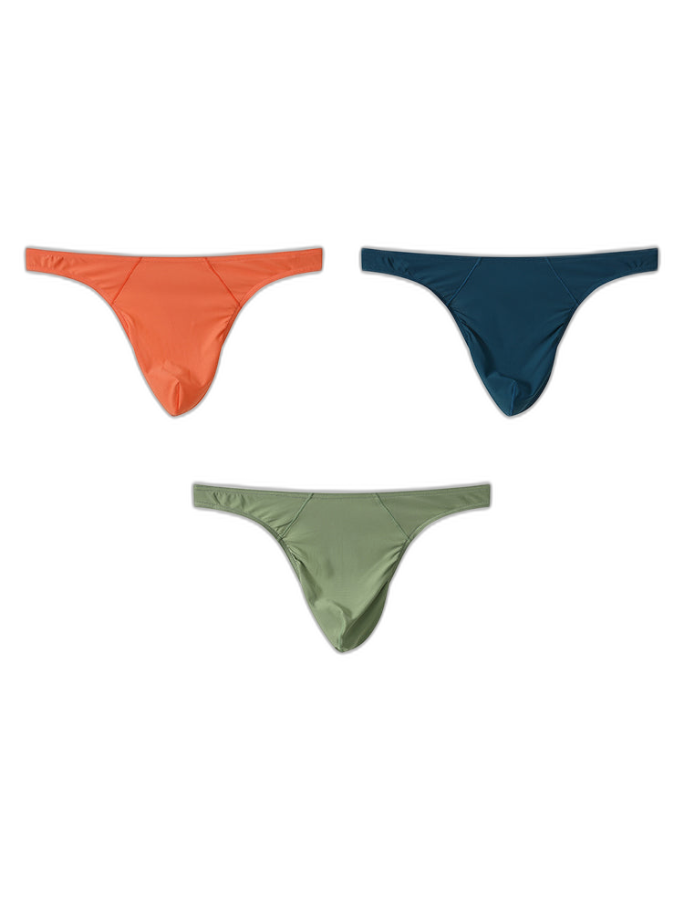 3 Pack Men's Low-Rise Performance Thong - Breathable Mesh & Smooth Fabric