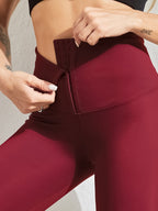 High-Waist Tummy Control Leggings - Butt Lifting Skinny Jeans for Women | Double-Breasted Button Closure