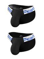 2-pack Men's High-cut Cotton Navy Striped Stretch Briefs