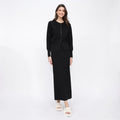 Women's Solid-color Casual Cardigan And Skirt Setsoft And Gentle All-in-one Outfit