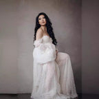 Sequined Off-Shoulder Mesh Patchwork Maxi Dress