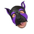 Mr S Leather NEOPRENE FRISKY Puppy Hood | Black & Purple