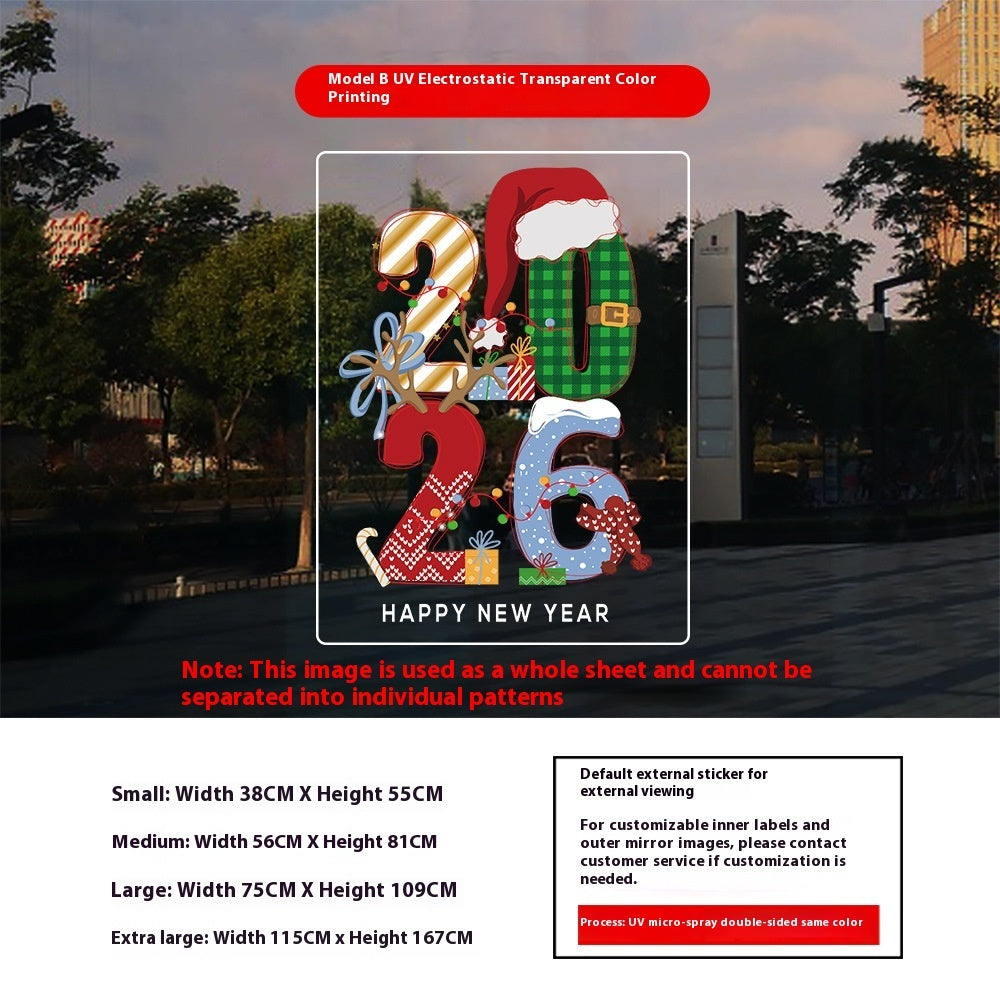 2026 New Year's Day Decoration Christmas Window Stickers