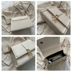 Simple Casual Handbag Height Textured Small Square Bag