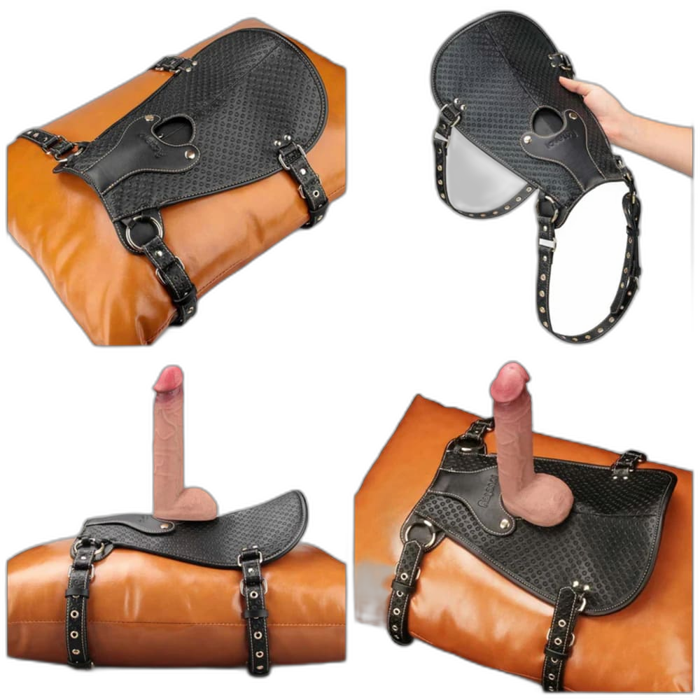 Rebellion Reign - Suction Cup Dildo Mount - Leather Strap On Harness & Versatile Mount