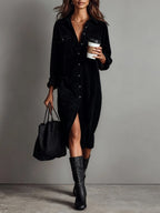 The Chic Edit – Women’s Button-Down Collar Casual Dress