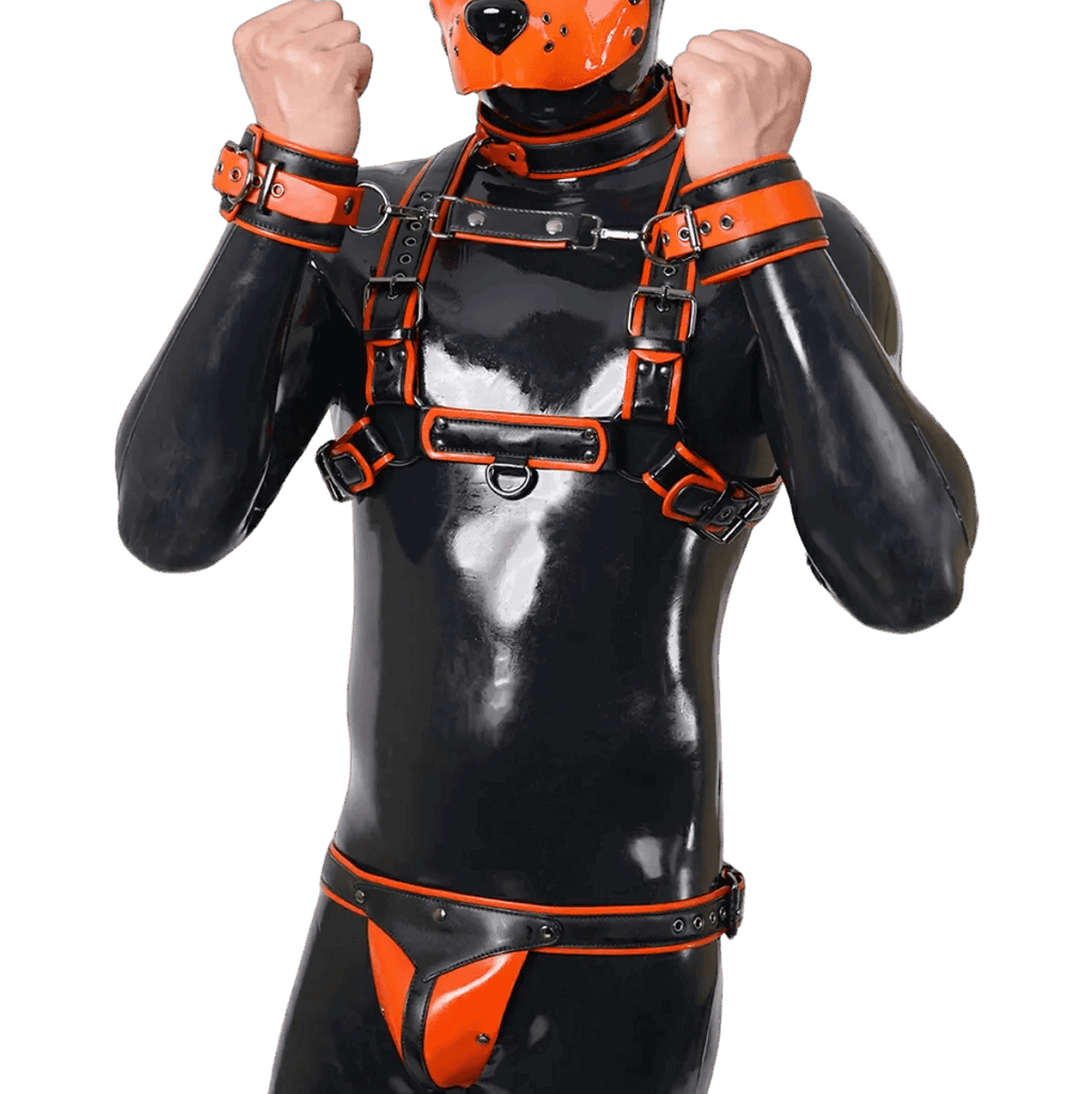 Furrjoi Harness, Cuff, Collar, Lead Underwear Bundle Orange