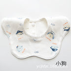 Pure Cotton 360° Rotatable Baby Bib - Petal-Shaped Drool Bib