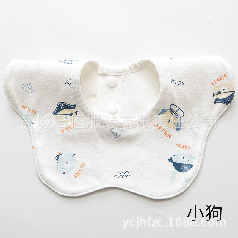 Pure Cotton 360° Rotatable Baby Bib - Petal-Shaped Drool Bib
