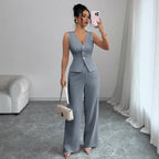 The Power Set – Women’s Sleeveless Vest & High Waist Trousers Co-ord