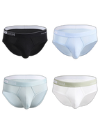 4 Pack Men's Modal Skin-Friendly Solid Color Mid-Rise Briefs