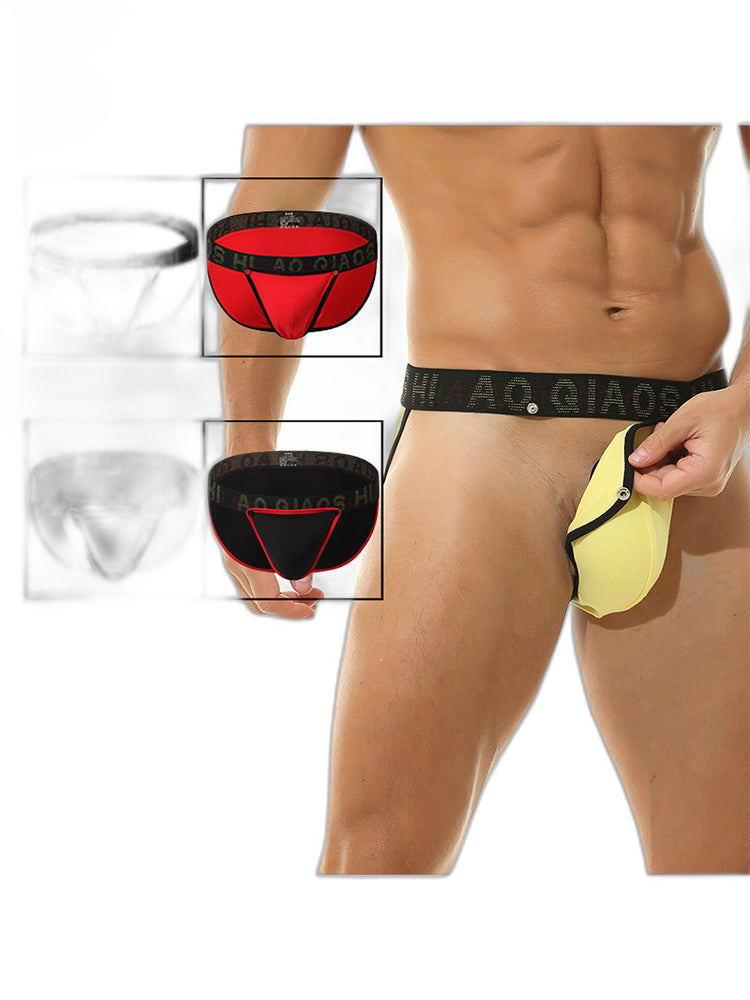 3 Pack Men's Large Pouch Button Waistband Briefs