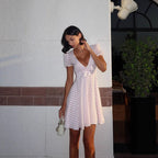 Summer New Arrival Sexy Low-Cut Dress With Bow Decoration