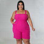 Fashionable Solid-Color Slim-Fit Ruched Backless Jumpsuit