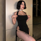 Backless Hollow-out Halter Women's Tight Dress