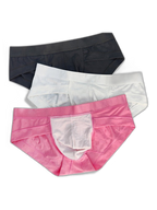 3 Pack Men's Cooling Silktech Briefs - U-Pouch Design & Checkered Antibacterial Lining