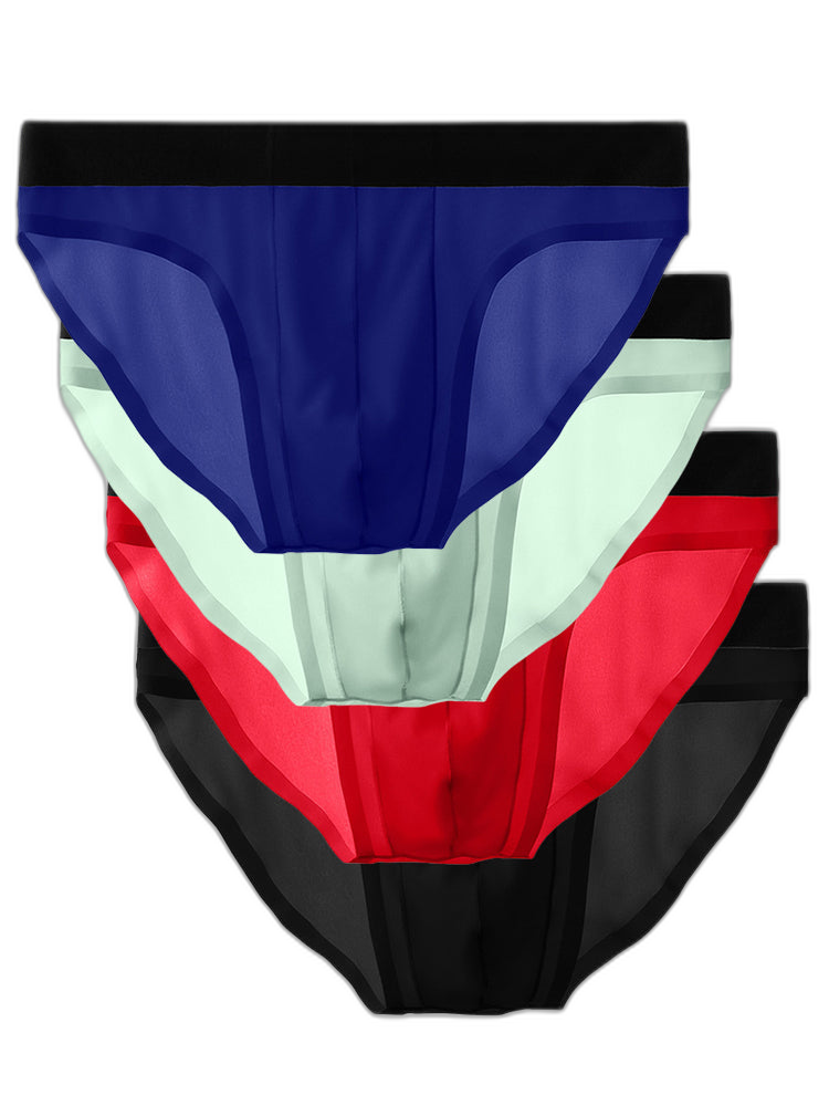 4 Pack Ice Silk Seamless Men's Briefs
