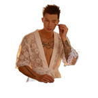 Masculine Lace Thong + Bathrobe Set
