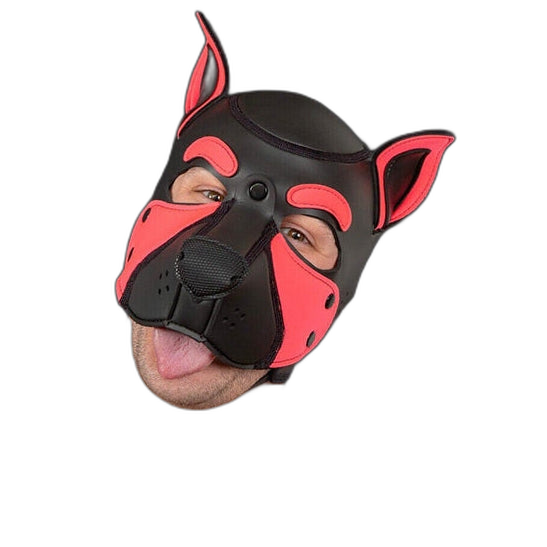 Mr S Leather NEOPRENE FRISKY Puppy Hood | Black & Pink
