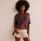 Fashionable Drawstring Knitted Sexy Women's Shorts