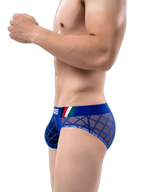 3 Pack Men's Low-Rise Lace Sexy Mesh Briefs And Thongs