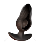Petal - Inflatable Vibrating Butt Plug - Black Anal Dilator