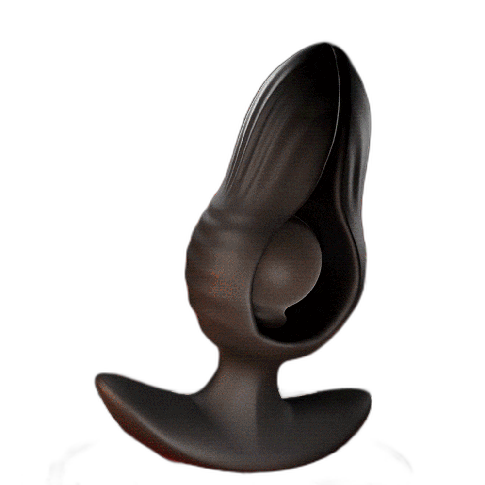 Petal - Inflatable Vibrating Butt Plug - Black Anal Dilator