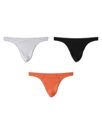 3 Pack Men's Low-Rise Performance Thong - Breathable Mesh & Smooth Fabric