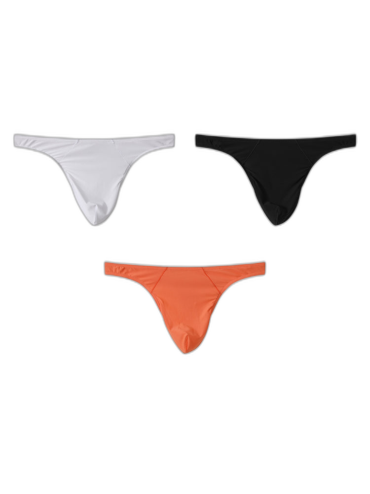 3 Pack Men's Low-Rise Performance Thong - Breathable Mesh & Smooth Fabric