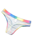 3-pack Men's Rainbow Trim Sheer Mesh Thong
