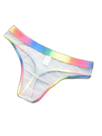 3-pack Men's Rainbow Trim Sheer Mesh Thong