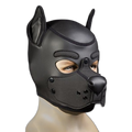 Mr S Leather Neoprene K9 Puppy Hood | Black/Black