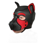 Mr S Leather NEOPRENE FRISKY Puppy Hood | Black & Red