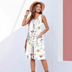 Female Versatile Sleeveless Printed Dress Spring And Summer