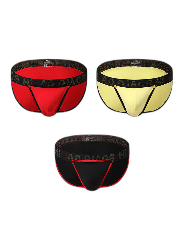 3 Pack Men's Large Pouch Button Waistband Briefs