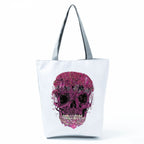 Portable Large Capacity Skull Printed Handbag