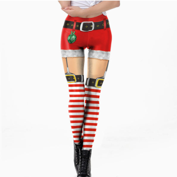 Sexy Slim-fit Straight-leg Tight Leggings For Women Featuring 3D Printed Character Designs
