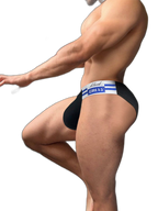 2-pack Men's High-cut Cotton Navy Striped Stretch Briefs